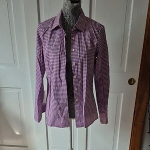 J Crew Purple Gingham Button-Up Shirt